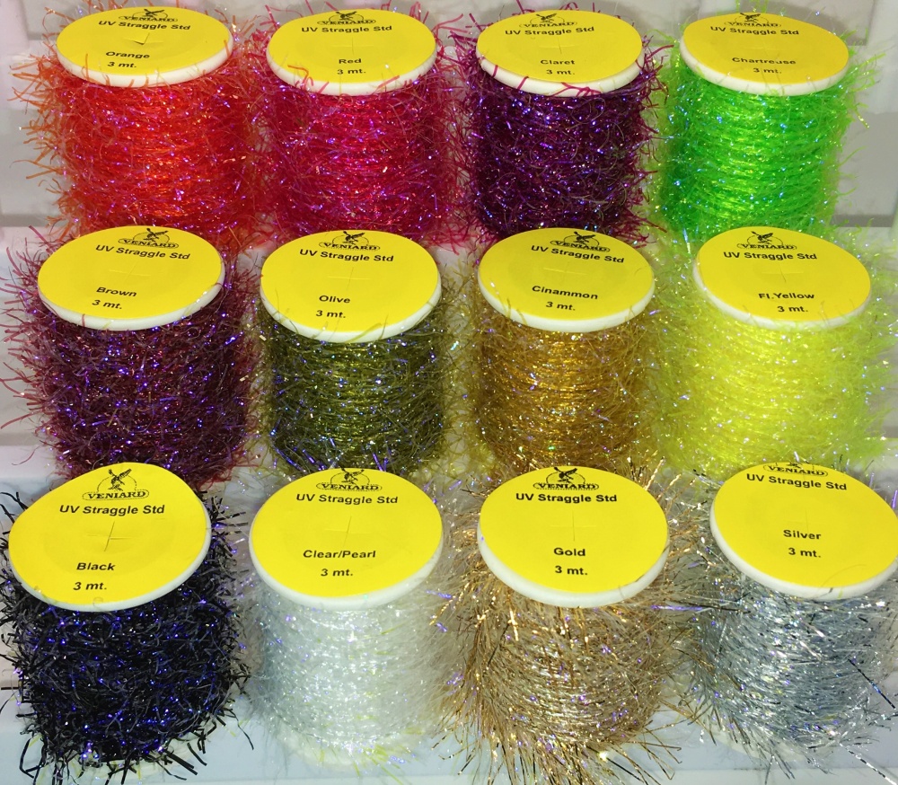 Veniard Uv Straggle Chenille Extra Fine (4M) Fluorescent Yellow Fly Tying Materials (Product Length 4.37 Yds / 4m)